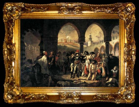 framed  Baron Antoine-Jean Gros Napoleon Bonaparte Visiting the Plague-stricken at Jaffa, ta009-2